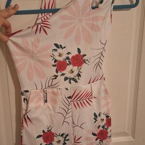 CBR White and Red Floral Romper